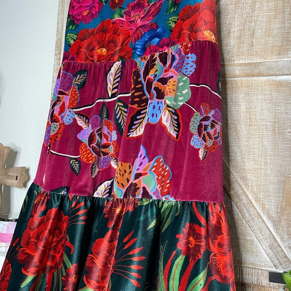FARM RIO Anthropologie Floral Boho Midi Skirt - Picture 2 of 7